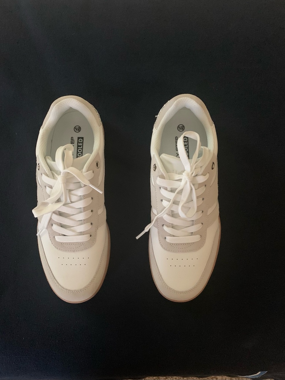 Women's Gray & White Lace-Up Fashion Sneakers